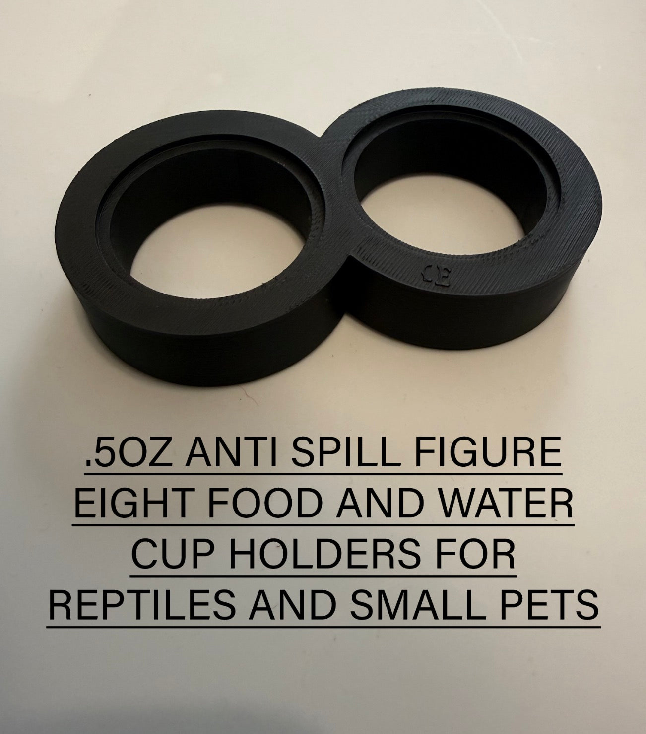 0.5oz Anti Spill Figure Eight Food and Water Cup Holders For Reptiles and Small Pets